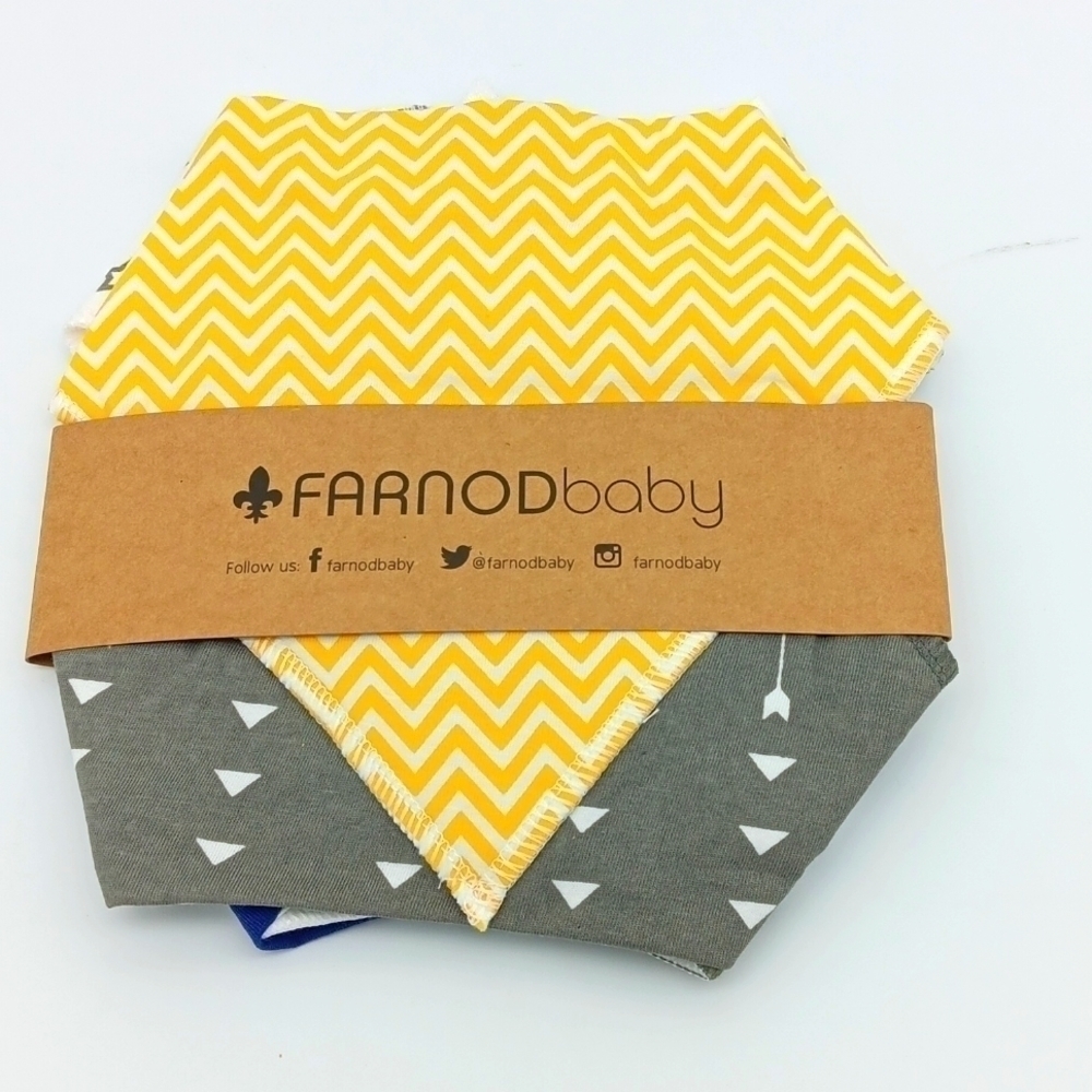 Farnodbaby unisex 4pc bib set NWT